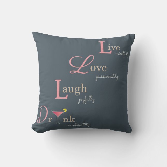 Coussin Live Love Laugh and Drink cocktail (Recto)