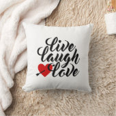 Coussin Live Rire Amour Valentine Calligraphie Jeter Oreil (Couverture)