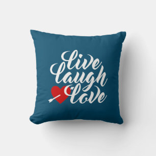 Coussin Live Rire Amour Valentine Calligraphie Jeter Oreil