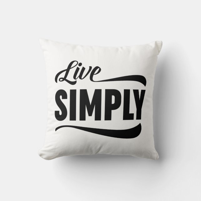 Coussin Live Simply Typographie (Recto)