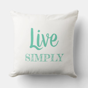 Coussin Live Simply White & Sea Green Personnalisé