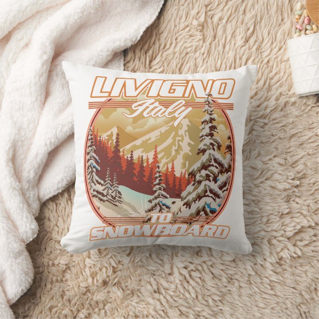 Coussin Livigno italie logo de snowboard (Couverture)