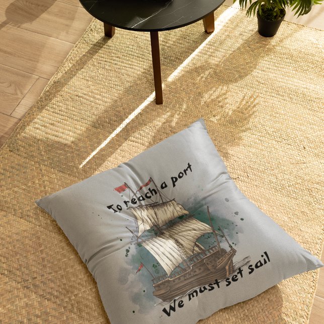 Coussin Livraison À Main Tirée Dans La Vague De Bow Sur L' (Créateur téléchargé)