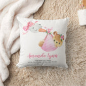 Coussin Livraison spéciale Bouclier ours bébé statistiques (Couverture)