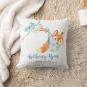 Coussin Livraison spéciale Stork Fox Baby Stats de naissan (Couverture)