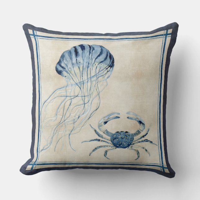 Coussin Livre de croquis d'Indigo Ocean Beach (Recto)