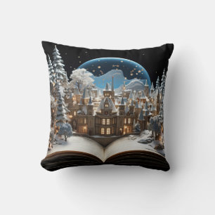 Coussin Livre de Noël Snow-Globe Village