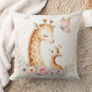 Coussin Livre D'Histoire Bois Bébés Giraffe Et Bébé