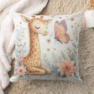 Coussin Livre d'histoire Bois Bébés Giraffe Papillon