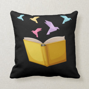 Coussin Livre Lover Origami Bookworm Lecteur de littératur