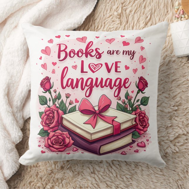 Coussin Livre Lover Valentine Romantique Lecture esthétiqu (Couverture)