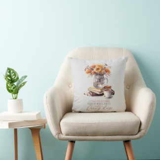 Coussin Livres Café Et Journées Pluvieuses
