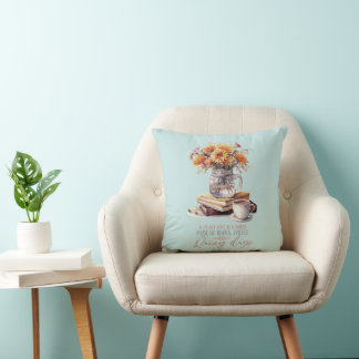 Coussin Livres Café Et Journées Pluvieuses
