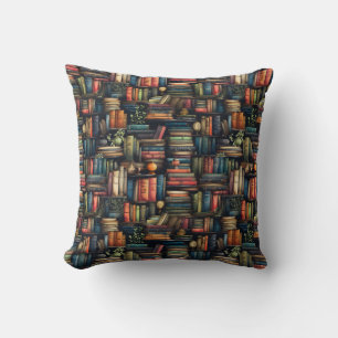 Coussin Livres de bibliothèque