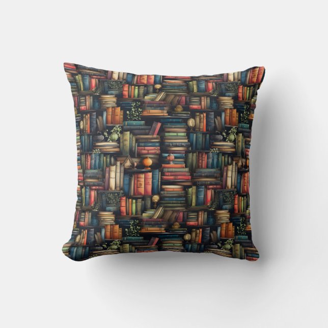Coussin Livres de bibliothèque (Recto)