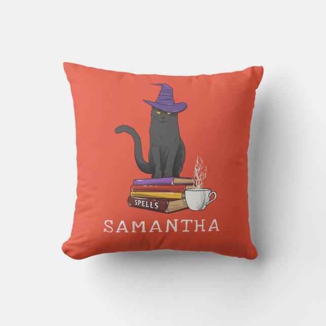 Coussin Livres de chat d'Halloween Potions et Sortilèges P (Recto)