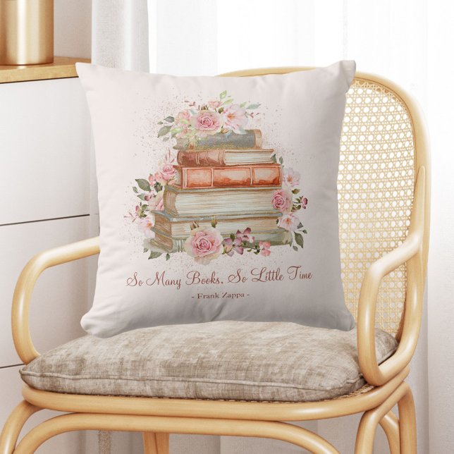 Coussin Livres de devis personnalisés et roses roses Vinta (In situ)
