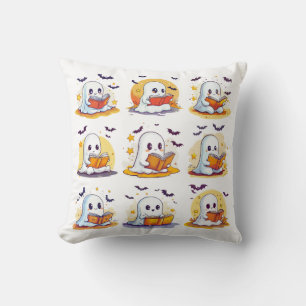 Coussin Livres de lecture de fantôme rétro – Livre effraya