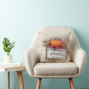 Coussin Livres de Thanksgiving avec Citrouille