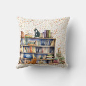 Coussin Livres et Amoureux de les chats Hygge Anniversaire (Verso)