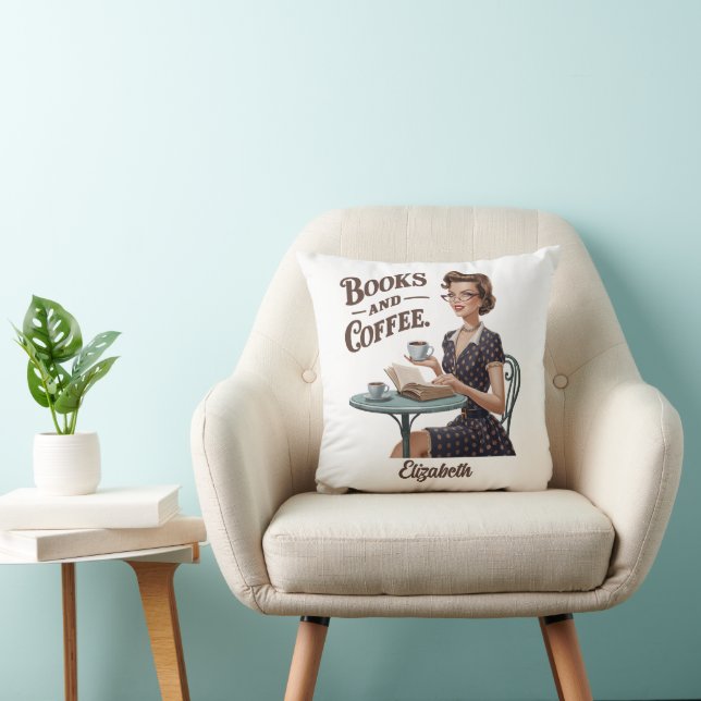 Coussin Livres et livre de café Citation de l'auteur (Chaise)