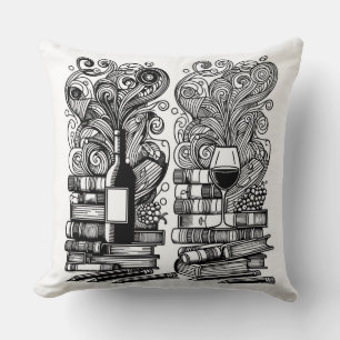 Coussin Livres Et Vin Couleur Me Doodle