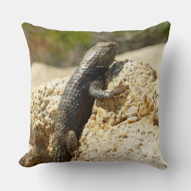 Coussin Lizard d'épinette à dos jaune à Joshua Tree (Recto)