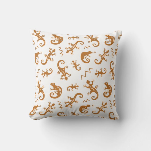 Coussin Lizards Chameleons : Design Motif sans couture. (Recto)