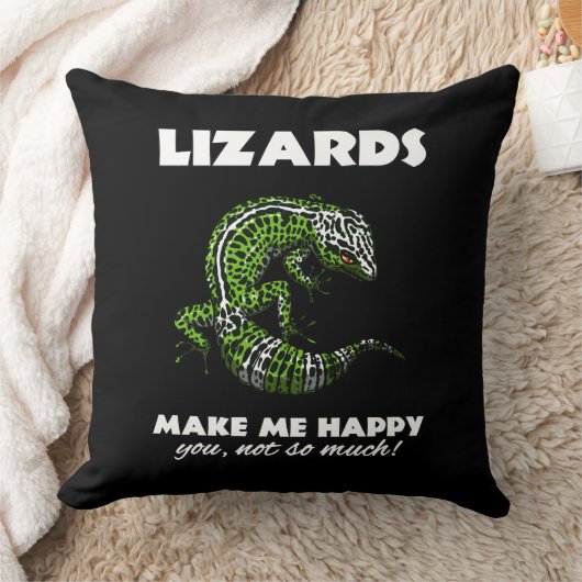 Coussin Lizards Me Rendre Heureux Gecko Reptile (Couverture)
