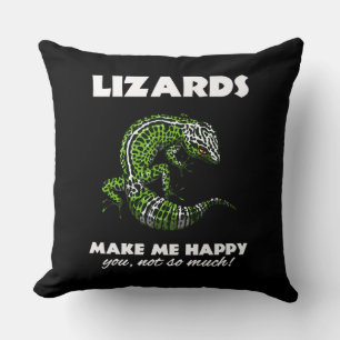 Coussin Lizards Me Rendre Heureux Gecko Reptile