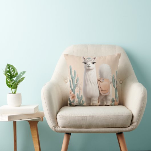 Coussin Llama à selle dans le désert (Chaise)