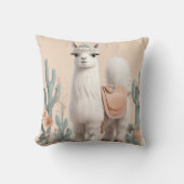 Coussin Llama à selle dans le désert (Recto)