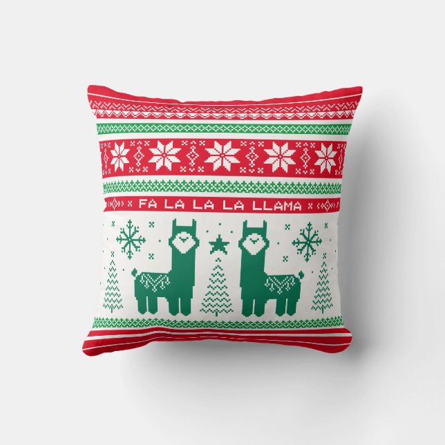 Coussin llama Holiday Ugly Sweat (Verso)