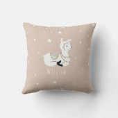 Coussin Llama Stars Pink Girl Nursery (Verso)