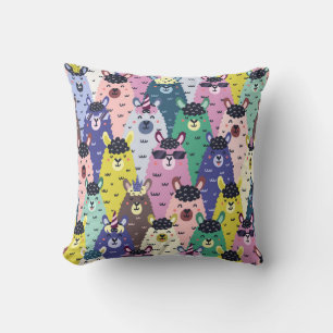 Coussin Llamas colorées Enfant Arrière - plan sans couture