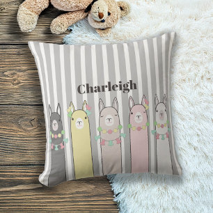 Coussin Llamas Colorées Mignonnes Rétro