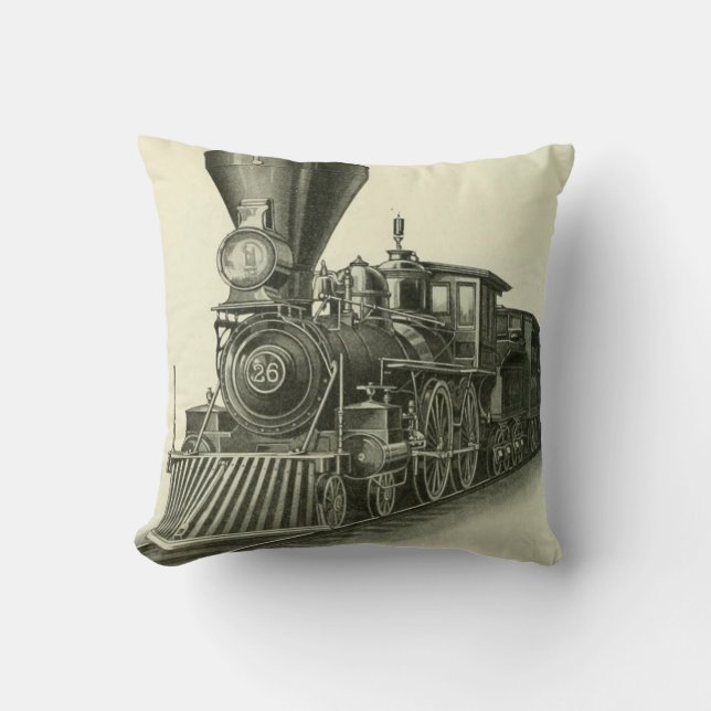 Coussin Locomotive à vapeur vintage (Recto)