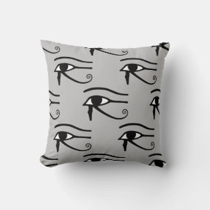 Coussin L'oeil de Horus Motif Arrière - plan gris clair