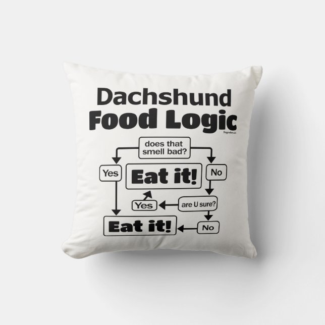 Coussin Logique alimentaire Dachshund (Recto)