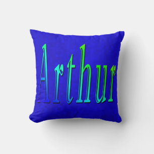 Coussin Logo Arthur Name Sur Blue Mosaic,