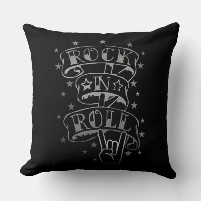 Coussin Logo Black Rock & Roll (Recto)