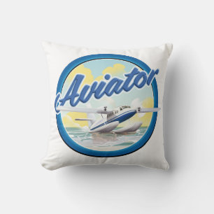 Coussin Logo bleu Avion