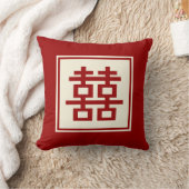 Coussin Logo carré Double Bonheur Mariage chinois (Couverture)