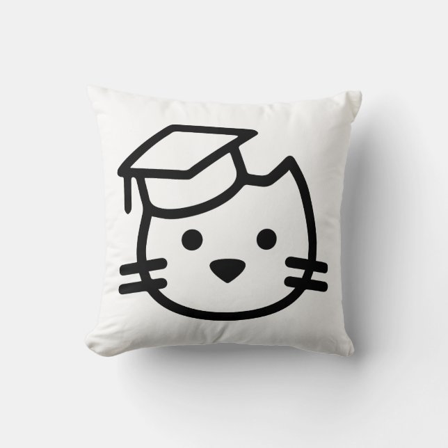 Coussin Logo d'académie de chaton (Recto)