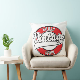 Coussin Logo de Bilbao Espagne style vintage
