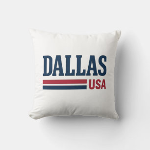 Coussin Logo de Dallas USA Conception patriotique Vintage