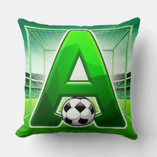 Coussin ⚽ Logo de football avec lettre verte A pour stade