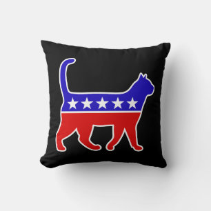 Coussin Logo de la fête du chat Feline Politique Grand Par