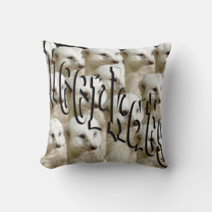 Coussin Logo De L'Armée De Meerkat Blanche, Throw Cushion.