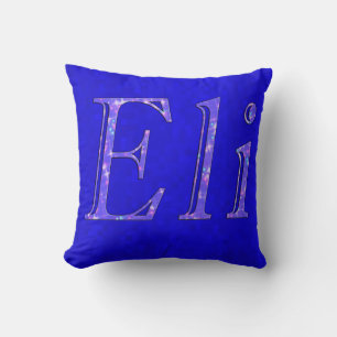 Coussin Logo De Nom Eli Sur La Mosaïque Bleue